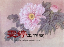 Work meticulous painting white drawing draft-Peony Chinese painting painting landscape painting flower and bird painting living room painting homework painting *