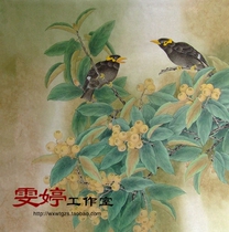 Meticulous painting White drawing flower and bird painting living room painting figure painting homework painting