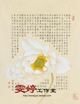 Gongbi painting White sketch Physical white paper background draft Flower and bird line drawing Chinese painting draft Lotus Prajna Paramita Heart Sutra