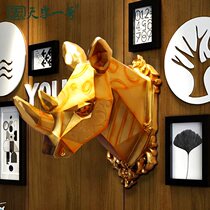Rhino wall hanging creative American retro hanging room wall pendant shop background wall bar wall decorations