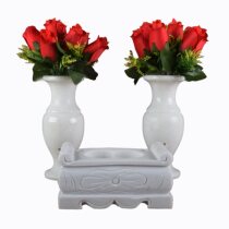 Stone incense burner natural stone stone white marble dedicated to Stone green stone carving cemetery sacrifice to Dali Candlestick vase Lion