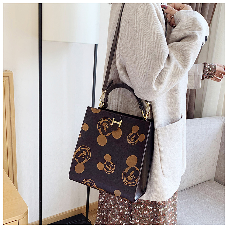 Brownprinting bucket Bag Female bag 2021 new pattern Korean version tide high-capacity Versatile ins Online red money One shoulder Inclined shoulder bag