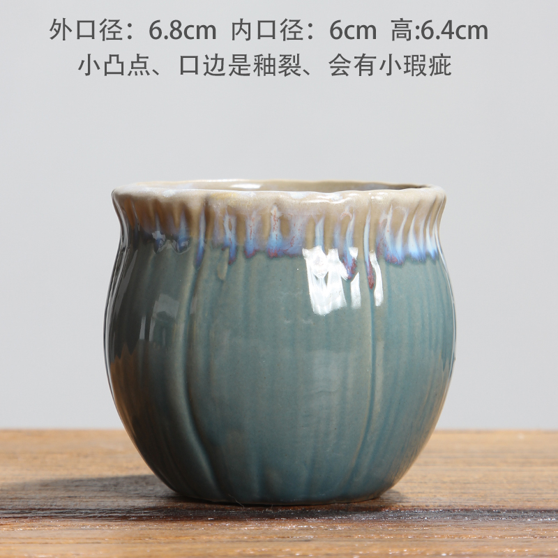 Style 2New products Fleshy flowerpot ceramics Plain burning ventilation Lithops Asshole Basin square Milk tank Ice crack Flow glaze Flowerpot