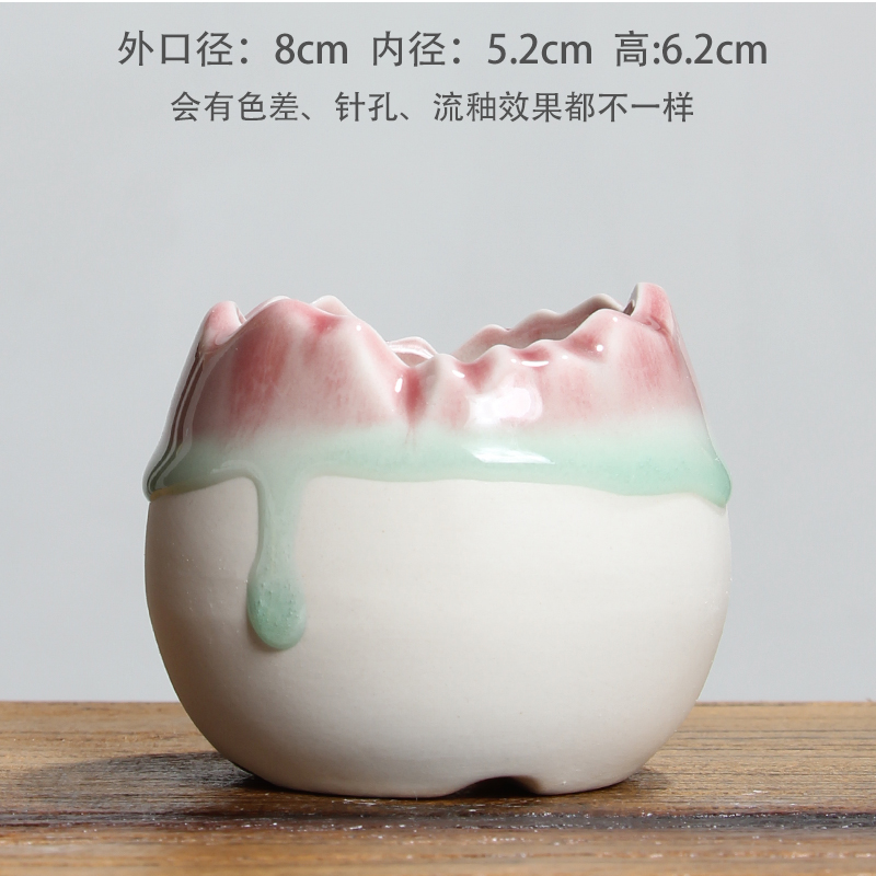 Army Green & Style 44 Eggshell Flowing GlazeNew products Fleshy flowerpot ceramics Plain burning ventilation Lithops Asshole Basin square Milk tank Ice crack Flow glaze Flowerpot