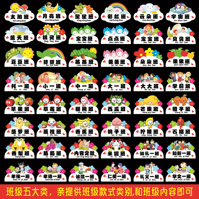 High-grade acrylic house number kindergarten door card creative PVC class card school classroom door plate customization