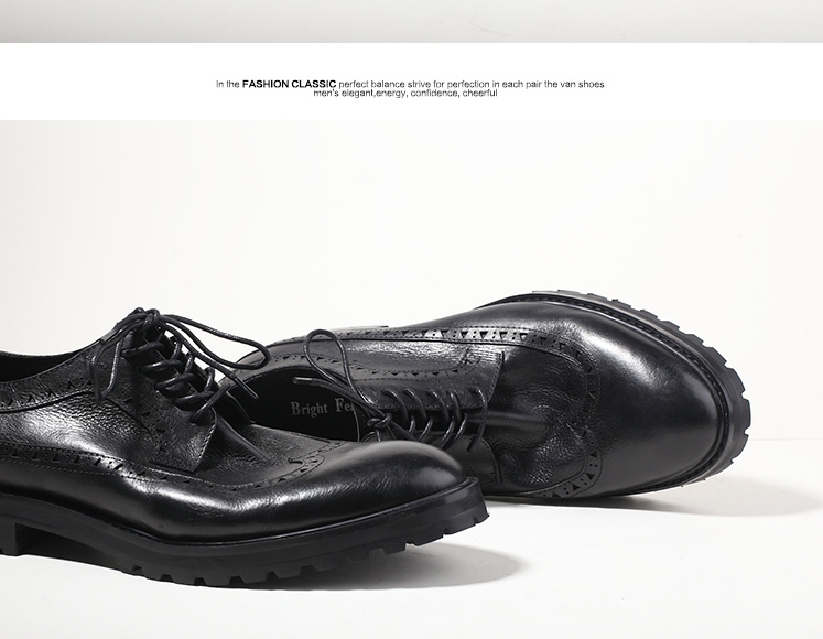 New retro England leather handmade gấp thiết kế Giày nam Brock đế dày chạm khắc Hàn Quốc cắt giày thấp - Giày thấp giày thể thao nam adidas
