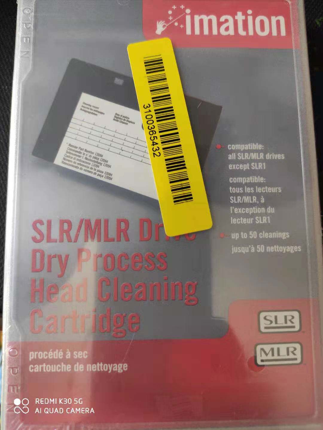 imation SLR MLR Drive Dry Process Head Cleaning Cartridge