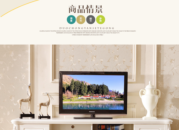 Tủ TV Hàn Quốc bàn cà phê kết hợp hoàn chỉnh căn hộ nhỏ Châu Âu mục vụ hiện đại tối giản rắn gỗ đồ nội thất phòng khách bộ - Bộ đồ nội thất mẫu bàn ghế phòng khách hiện đại