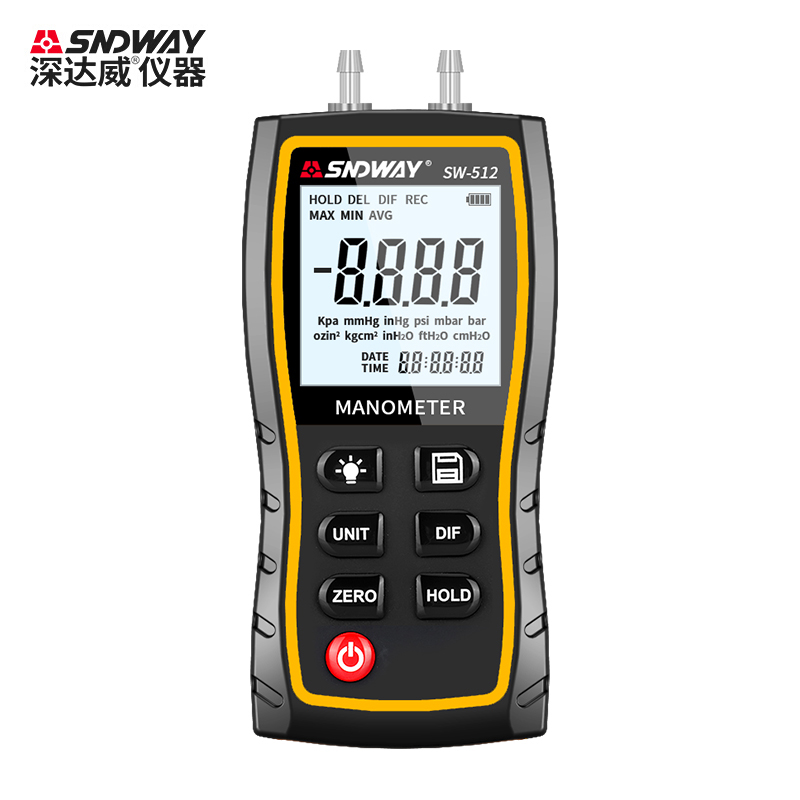 Differential pressure meter differential pressure detector pressure differential meter for deep dawy micro pressure meter SW-512 digital electronic pressure differential meter
