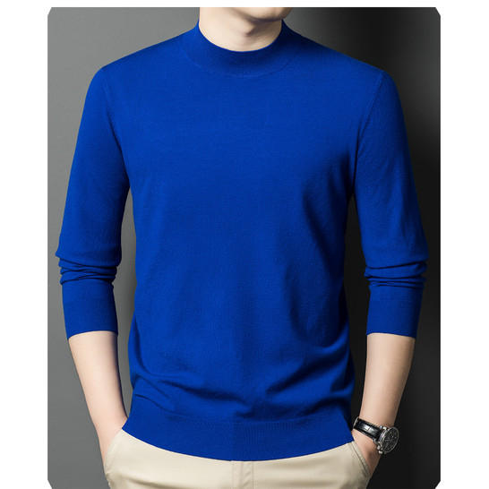 Ordos City Cashmere Sweater Men's Half Turtleneck Simple Casual Sweater Winter Warm Loose Base Knit Wool Sweater Ordos City Cashmere Sweater Men's Half Turtleneck Simple Casual Sweater Winter Warm Loose Base Knit Wool Sweater