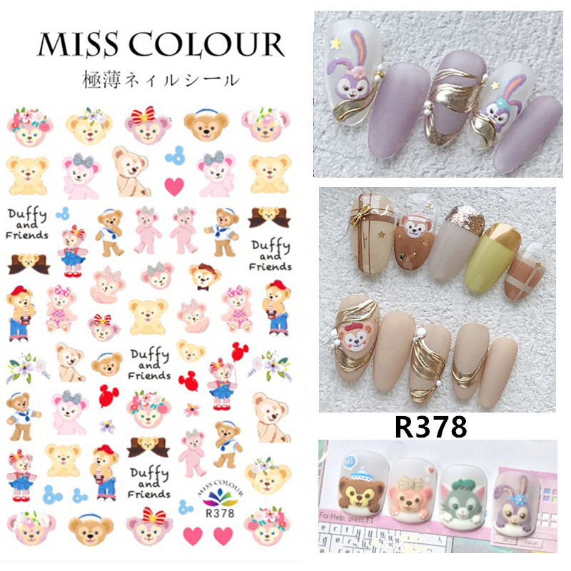 Super Cute Nail Art Stellalou Ballet Bunny Shelliemay Duffy Bear Disney Runaway Princess Cartoon Nail Polish Stickers