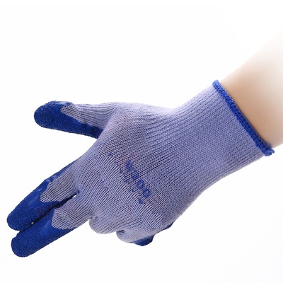 #300 Latex line wrinkled yarn breathable wear resistant anti - slip working gloves 12 paid