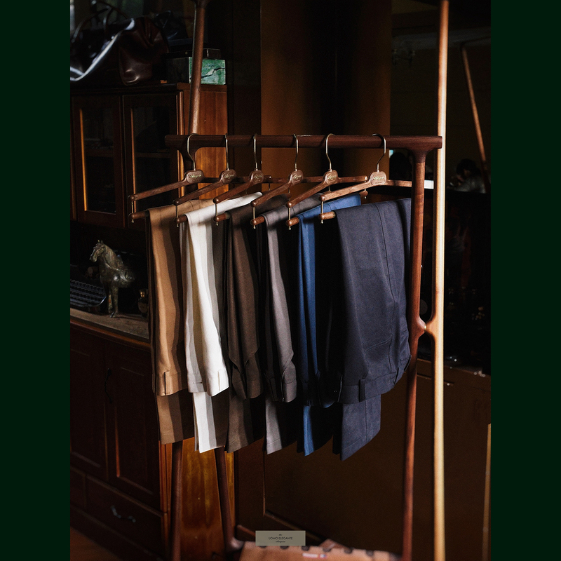 Artigianilife Casual Pants Series Ar Naples Godfather Old Money Silk Cotton Elastic Straight-Leg Trousers