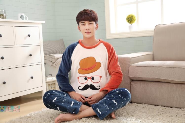 Mùa đông san hô nhung One Piece đồ ngủ nam dày phim hoạt hình Lufei mùa đông thanh niên học sinh trung học flannel phù hợp bộ mặc nhà thu đông cho nam