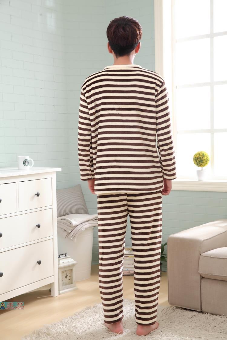 Mùa đông san hô nhung One Piece đồ ngủ nam dày phim hoạt hình Lufei mùa đông thanh niên học sinh trung học flannel phù hợp bộ mặc nhà thu đông cho nam