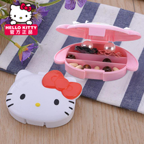 Kitty storage box Small portable cartoon earrings earrings jewelry finishing box Cute mini jewelry box