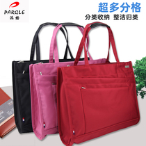 Business handbag large capacity briefpackage female handbag bag bag business briefpackage business paper package package winter lady multi-layer canvas bag female shoulder bag bag