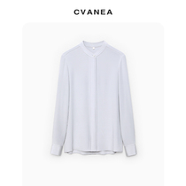 CVANEA VAN HOMEMADE NEW PRODUCT 6A MULBERRY SILK 30 MMI RE-CREPE GENUINE SILK LINING COLLAR LONG SLEEVE WHITE SHIRT