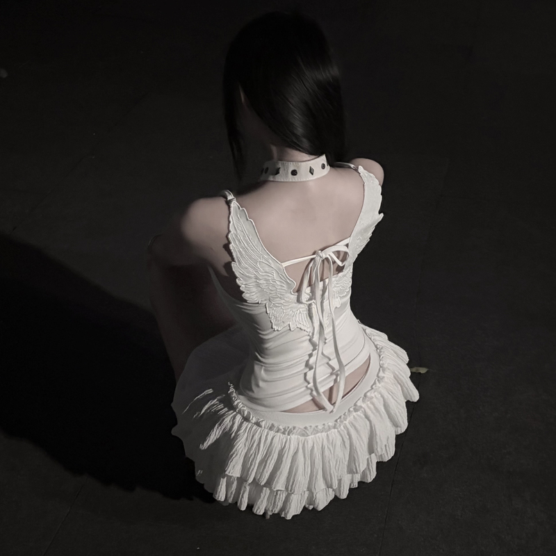 Liangban Pickled Vegetables # Holy Light Angel # Camisole for Women 2026 New Style with Bow Tie on the Back, Beautiful Back Design for Layering