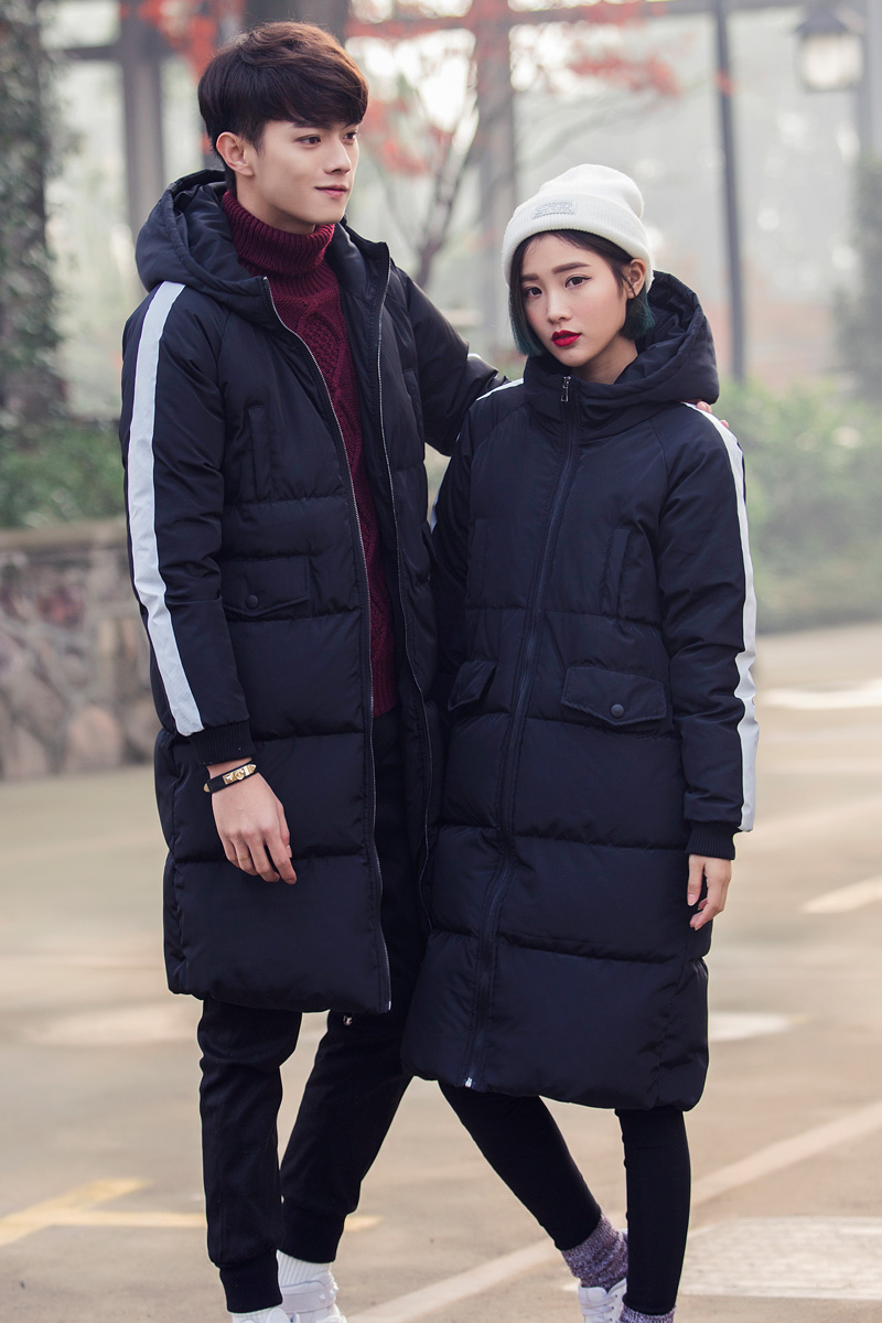 Áo khoác cotton mùa đông Phiên bản Hàn Quốc của áo khoác mỏng nam và nữ trong phần dài trên đầu gối trùm xuống áo khoác cotton nam áo khoác local brand