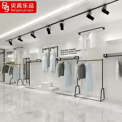 Custom clothing clothing clothing store display rack Custom display rack hanger wall-mounted shelf Women's uniform custom