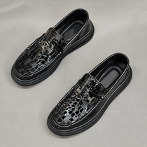 Bean Bean Shoes Men Shoes New Business Casual Leather Shoes Men Genuine Leather Soft Bottom Thick bottom trendy breathable One foot pedal Fall