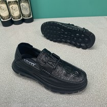 2022 new genuine leather bean-bean shoes thick underhead layer of cow leather leather shoes 100 lap one foot pedal mens shoes casual trend autumn