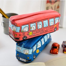  Korea Creative Stationery Brief Little Fresher Womens Pen Bag Bus Styling Pen Bag Cartoon Car Pen Box