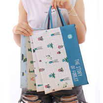 A Korean creative stationery forest story PU fashion book containing file bag A4 A5 B6 zipped bag