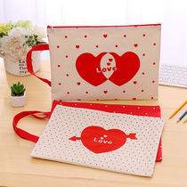 B4 Caring Oxford Cloth Zipper File Bag Student Hand Cram Bag Company Event Gift Gift Wrapping Cloth Bag