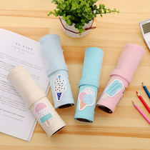 A Korean creative elementary school junior high school student cute sketching pencil bag canvas pen bag pen curtain