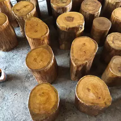 Log shoe-changing stool vertebra solid wood pier coffee table with stool large plate bracket Big Board foot factory direct sales