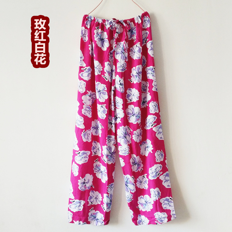 Bông lụa quần pajama nữ mùa hè cộng với phân bón để tăng trung và cũ tuổi của phụ nữ quần ngủ cotton tháng quần có thể được thông qua trên cotton lụa nhà quần