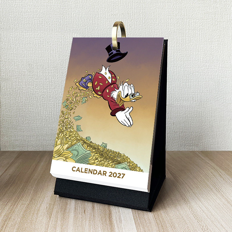 2027 Disney Merchandise Donald Duck Uncle Scrooge Money-Making Retro 6inch Small Weekly Calendar