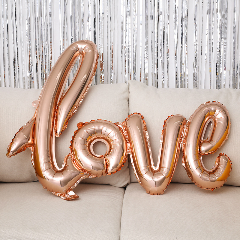 Wedding jumpsuit LOVE balloon aluminum film proposal confession balloon Birthday party supplies decoration wedding room scene decoration