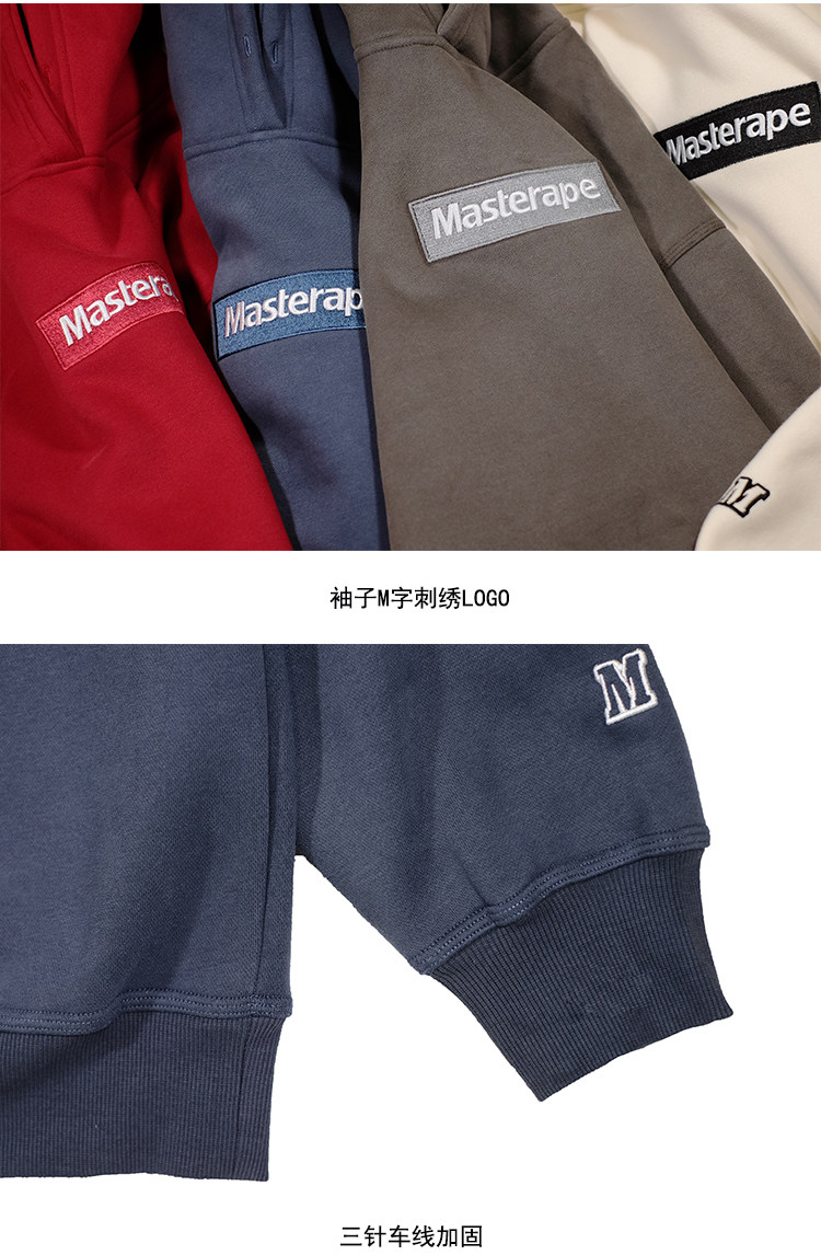 Masterape秋冬新款潮牌美式寬松刺繡BOXLOGO純棉男女加絨連帽衛衣|衛衣|ETMall東森購物網
