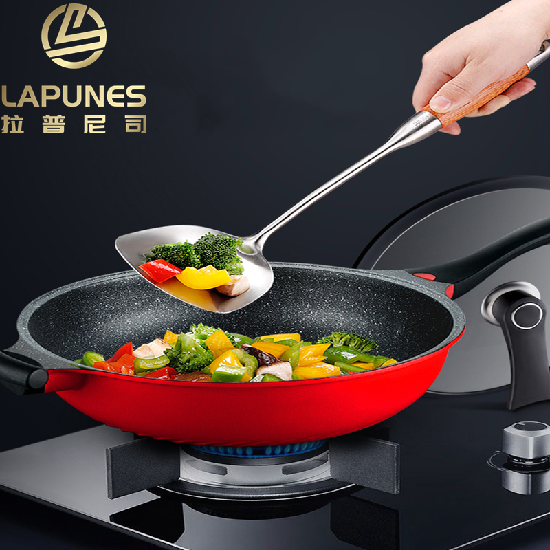 lapunes medical stone Stainless Steel Pan Flat Pan Flat Frying Pan Domestic Frying Oven Gas Stove Apply