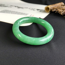 Ruyi Bao preferred shop Myanmar natural A goods jade jade bracelet high ice species full circle spicy green bracelet certificate 54 circles