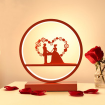 Wedding desk lamp bedroom wedding room festive bedside lamp bride dowry lamp red lamp wedding gift long bright life lamp