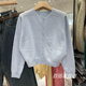 High-Quality All-Wool 6629 Korean-Style Simple Round-Neck Single-Breasted Long-Sleeve Knitted Cardigan Versatile Age-Reducing Short Top