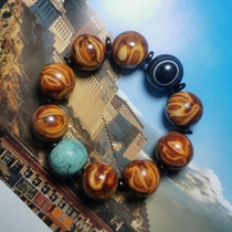 Antique Huizang Chuan Hao Tian old silk beads multi treasure beads bracelet 45339 ancient Chinese play Bracelet Mens accessories