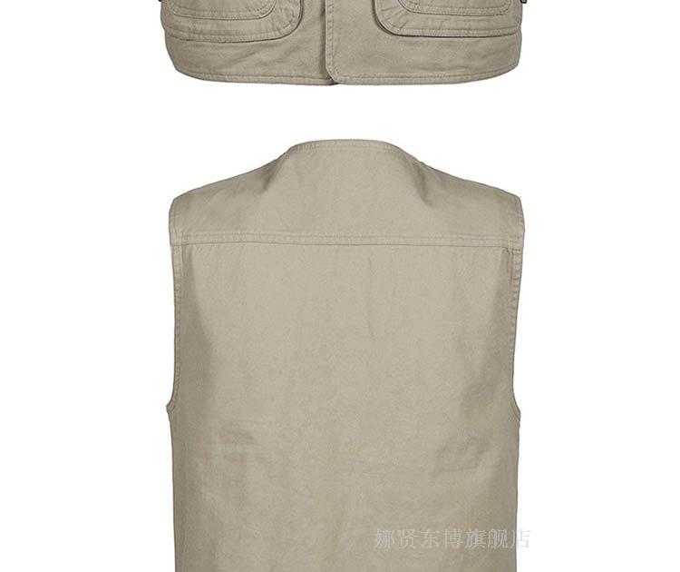 Áo thun nam mùa thu nhiều túi cotton đơn cổ chữ V chụp ảnh giải trí câu cá giải trí nhiều túi vest vest cỡ lớn áo khoác mùa đông nam