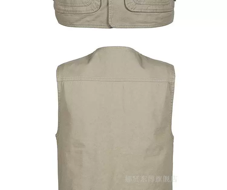 Áo thun nam mùa thu nhiều túi cotton đơn cổ chữ V chụp ảnh giải trí câu cá giải trí nhiều túi vest vest cỡ lớn áo ba lỗ nam tập gym