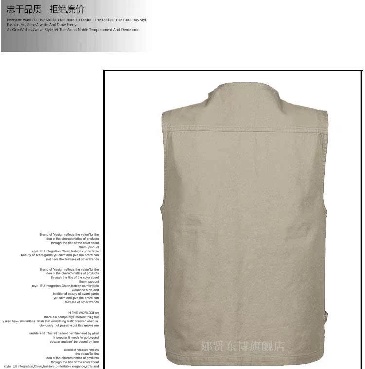 Áo thun nam mùa thu nhiều túi cotton đơn cổ chữ V chụp ảnh giải trí câu cá giải trí nhiều túi vest vest cỡ lớn áo khoác mùa đông nam