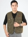 Mùa xuân và mùa thu nam trung niên cotton V-cổ cỡ lớn nhiều túi vest giản dị câu cá nhiều túi chụp ảnh vest áo ấm nam mùa đông Áo vest cotton