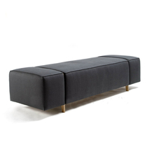 Light luxury bedend stool stainless steel linseed cotton dark metal American long strip cloakroom Villa sofa stool