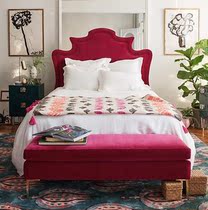 Nordic velvet light luxury bed tail stool Hong Kong style designer stainless steel cloakroom sofa bench bedside foot change shoe stool