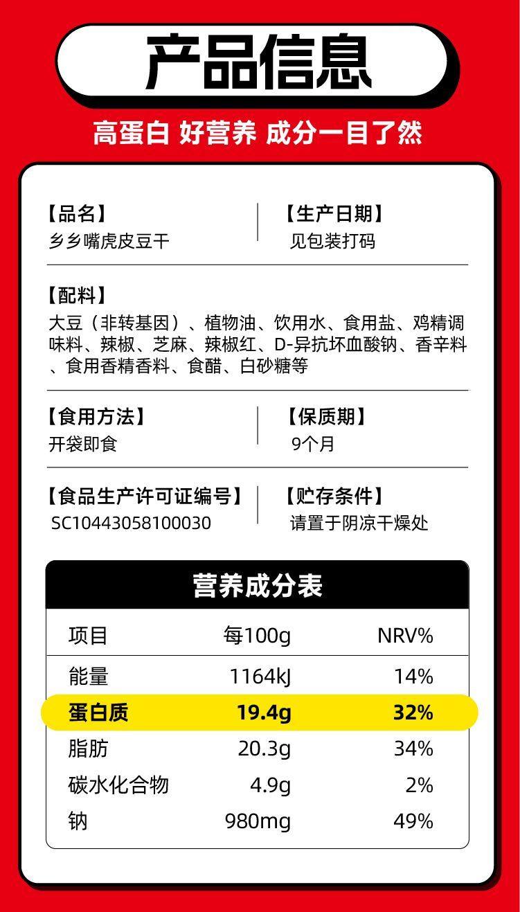 【中国直邮】 乡乡嘴 虎皮豆干 香辣味 13g*10袋 即食 解馋 麻辣豆腐 小零食 休闲食品 小吃 湖南特产