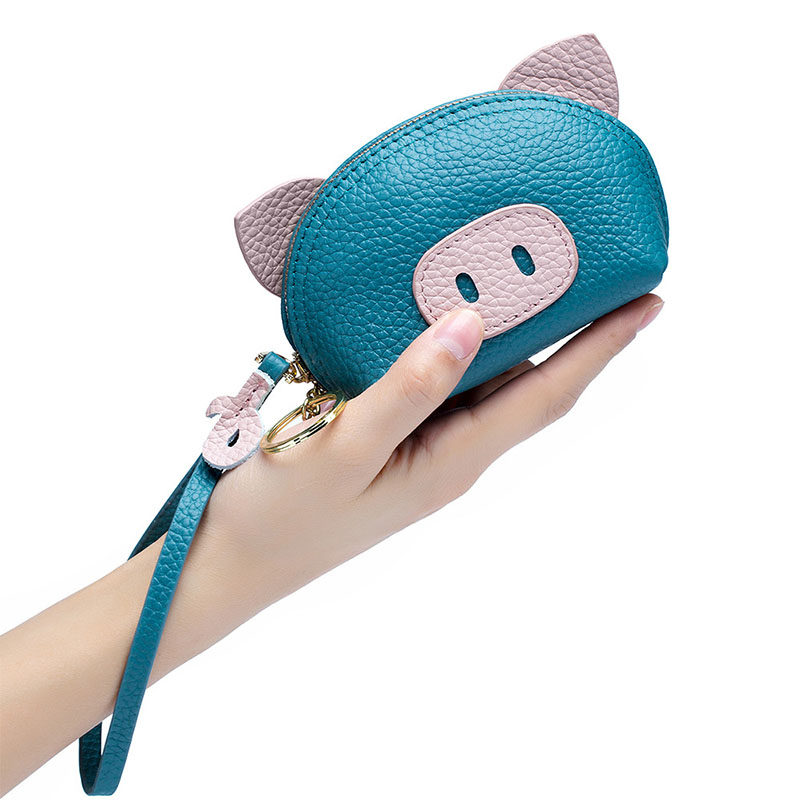 New multi-function lady leather change wallet fan you love to take small coin packet cartoon key collection bag