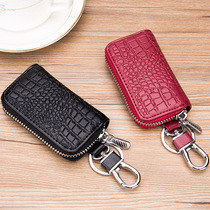 Genuine Leather Crocodile Thread Zip Universal Male Car Key Bag Cow Leather Waist Hanging Brief About Home Key Bag Female Universal